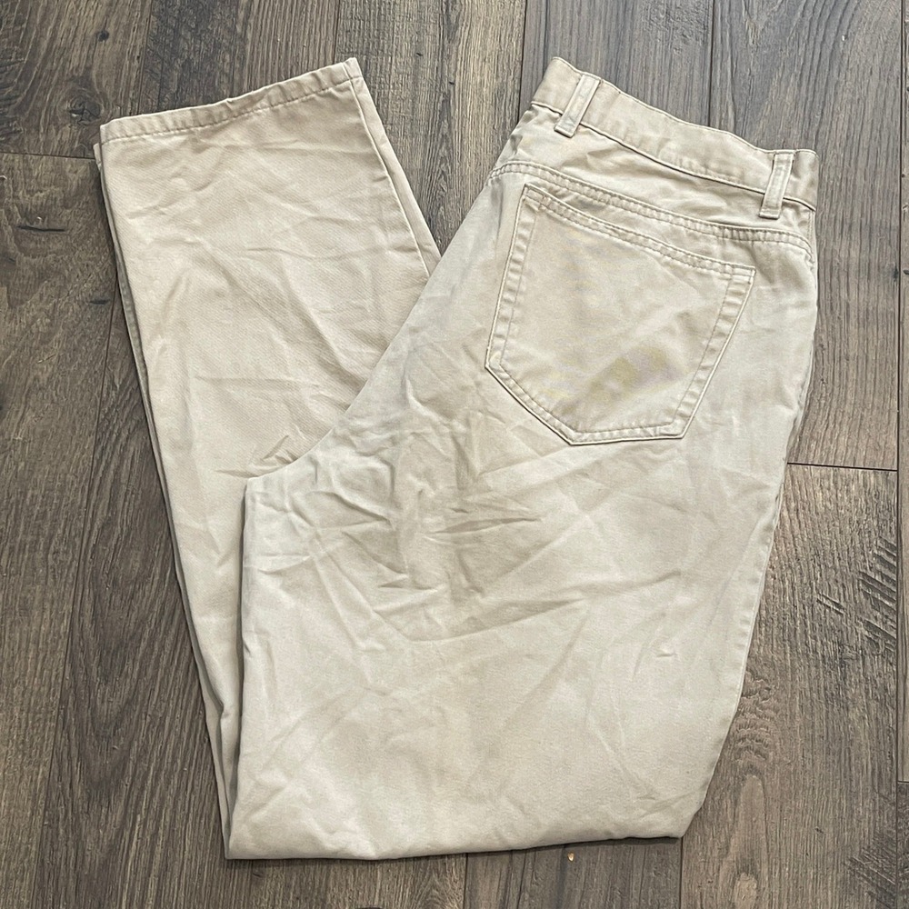 Eddie Bauer Vintage Khaki Chino Pants Womens 14 High Rise Straight Cotton 2002